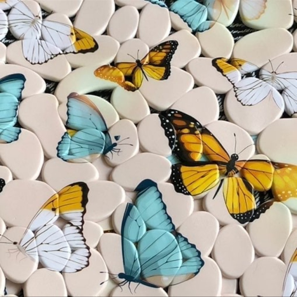 Pink Butterfly Sink Mat Set | 2pcs - Picture 2 of 4